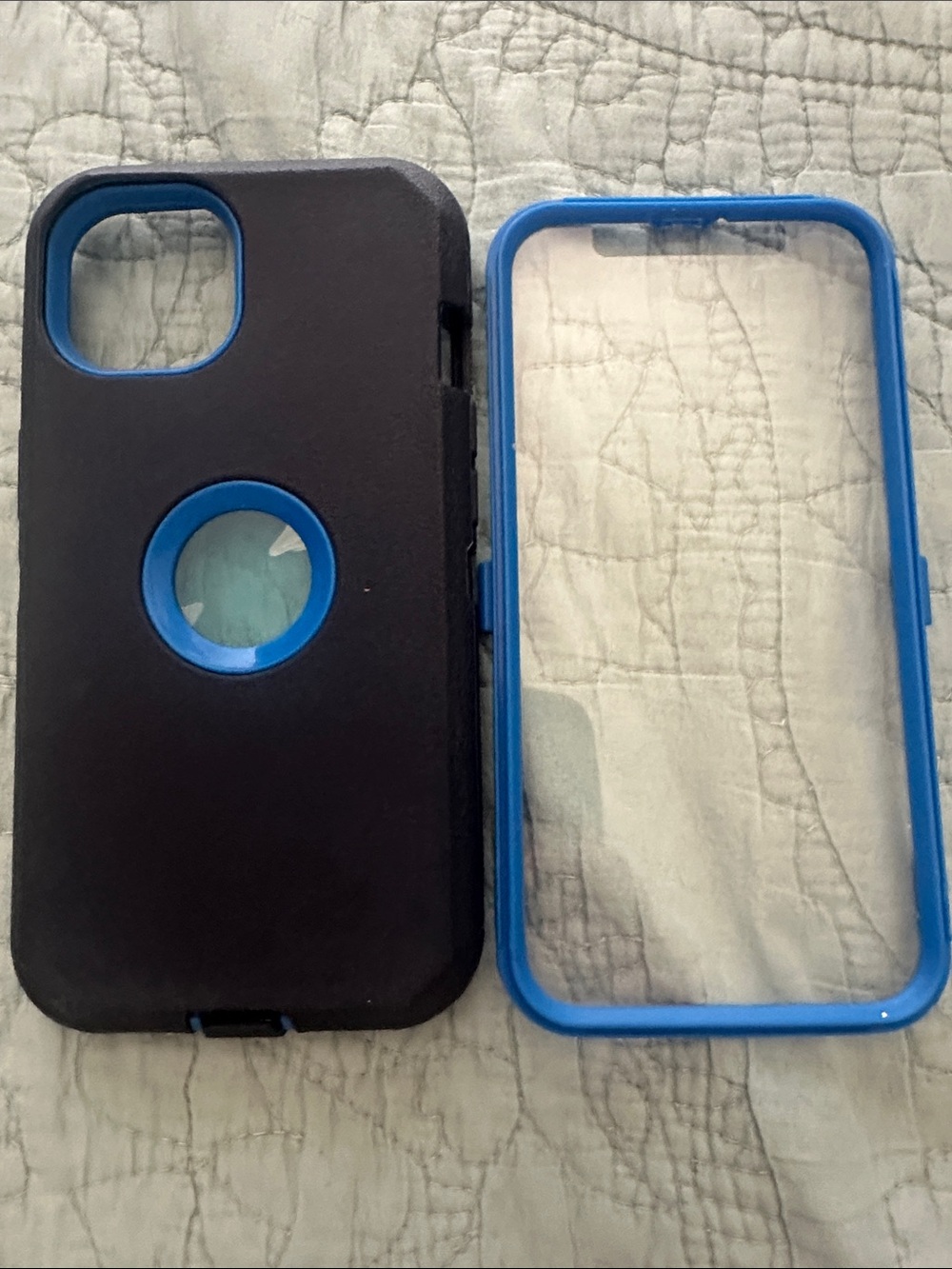 Protective navy and Blue Dual-Layer Phone Case for iPhone 13